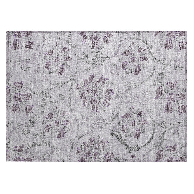 Sossio Washable Floral Indoor / Outdoor Rug, Rectangle 1'8" x 2'6"