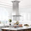30" 400 CFM Ducted Island Range Hood in Silver with Nightlight