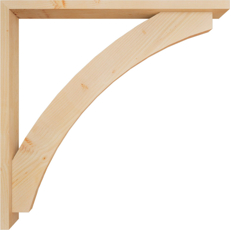 Thorton Block Bracket with Offset Brace, 40 x 40, 3 1/2"W Douglas Fir (Smooth)