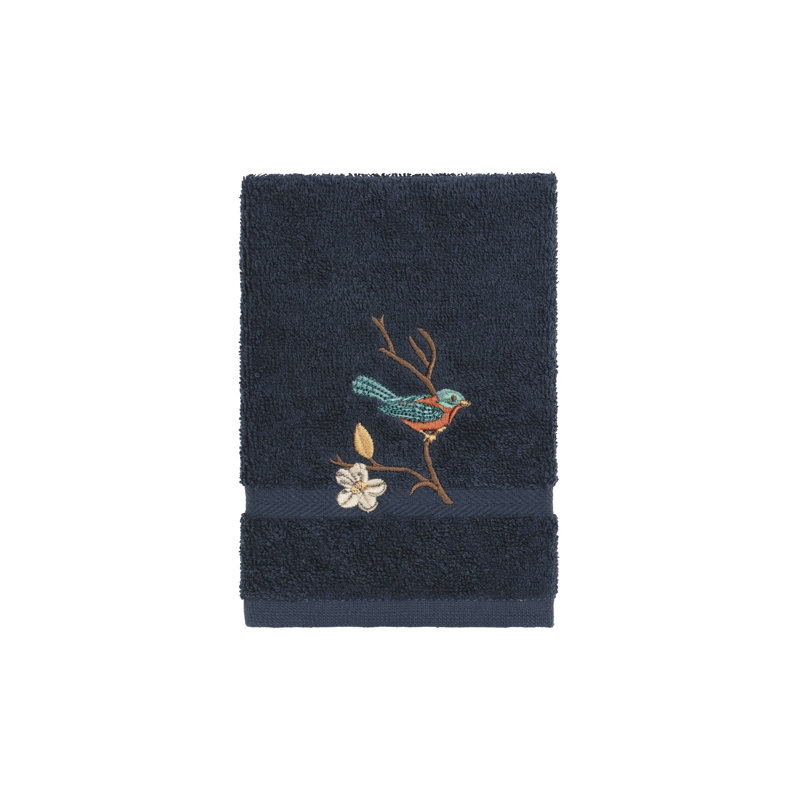 Springtime Turkish Cotton Midweight Washcloth, Midnight Blue