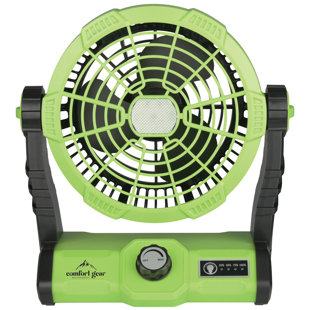 Comfort Gear® Variable-speed Rechargeable Utility Floor Fan With Led Light