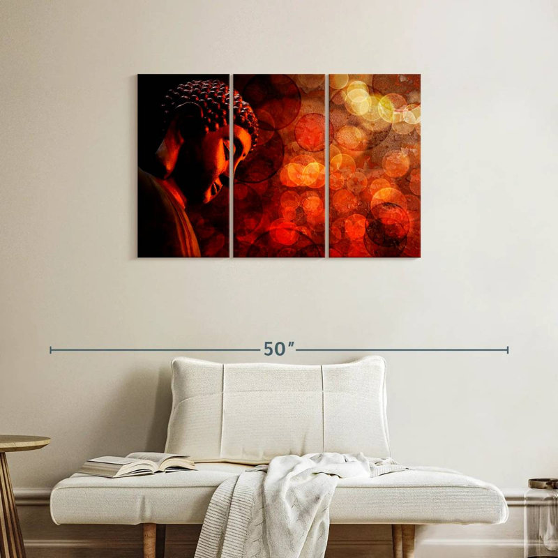 «Red Buddha», reproduction sur toile, H 24 po x l 38 po x 1,25 po