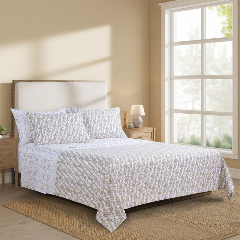Vinnie Neutral Reversible Sheet Set, Queen