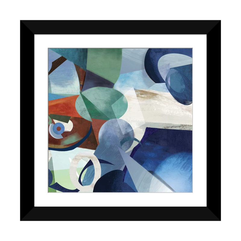 «Prism II», impression sur toile, Papier d'art encadré noir, Blanc, H 16 po x l 16 po x P 1 po