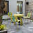Holiday - 4-Pack Modern Striped Color Block Chairs – Indoor/Outdoor PP Plastic Seat & Sturdy Metal Legs, Vibrant Yellow, Orange, Green – For Living Room, Balcony, Café, Terrace-65241448
