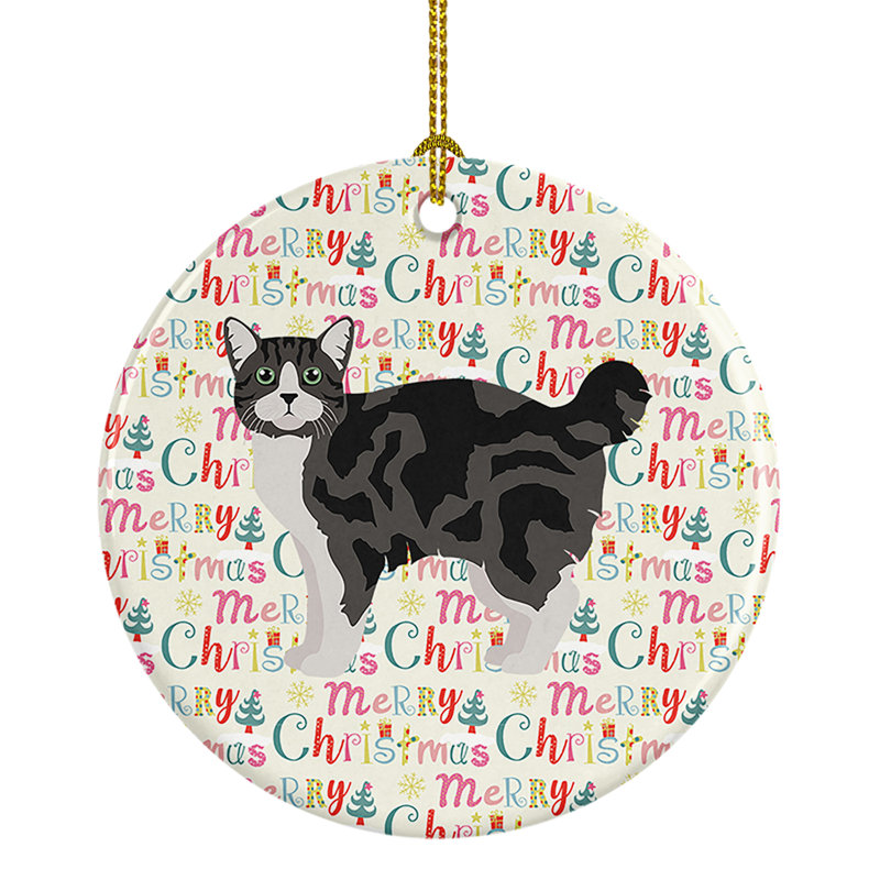 Ornement suspendu Manx Cat Christmas