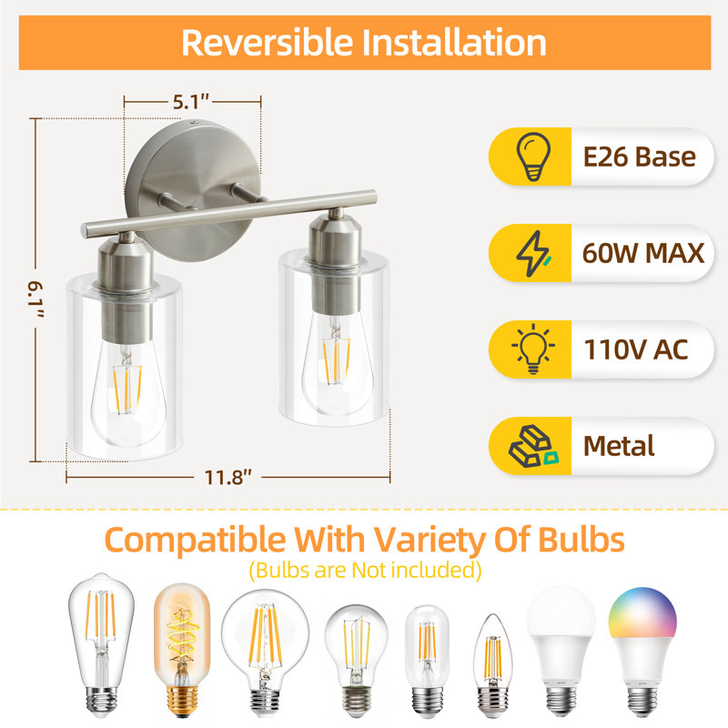 Adrika Vanity Light, 2 Lights