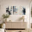 Abstrait noir, blanc et rouille, coup de pinceau, ensemble de 3 toiles-917362898