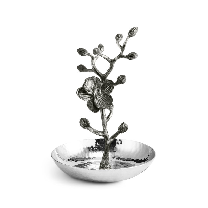 Black Orchid Metal Ring Holder