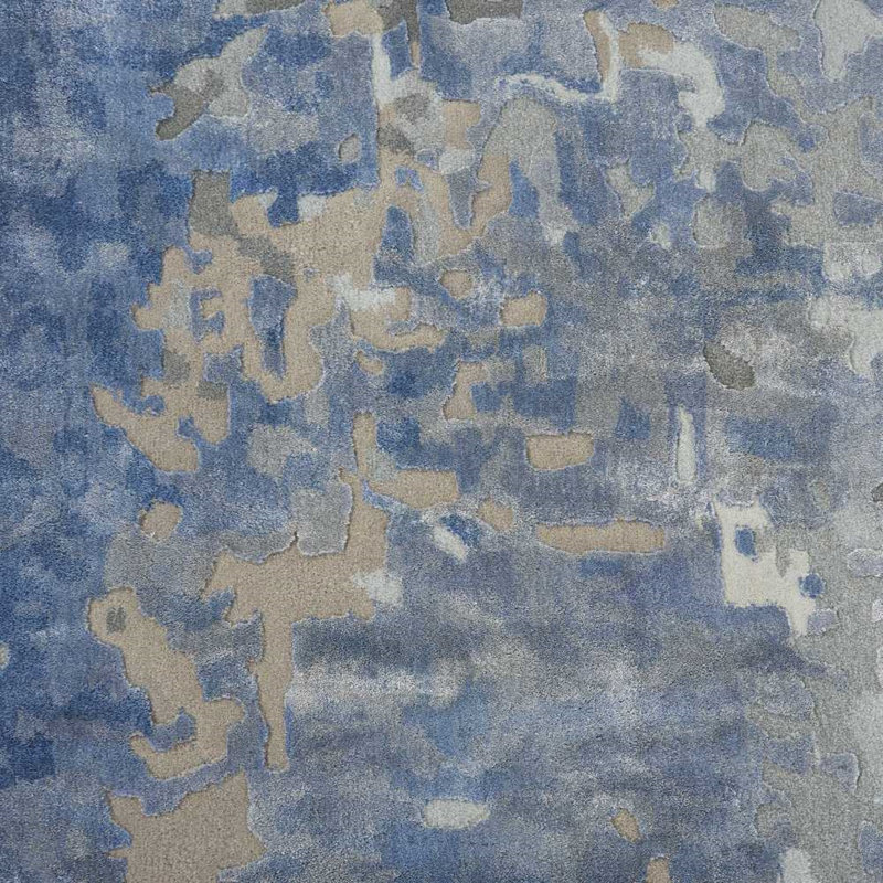 Tapis bleu / gris touffeté à la main Prismatic - PRS17, Rectangle 7 pi 9 po x 9 pi 9 po