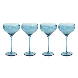 Sesto Optic Swirl Cocktail Glasses, Set of 4 (Set of 4) Color: Blue