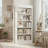 White 5-Tier Wooden Bookcase With A Farmhouse Retro Style, Featuring A Double-Grooved Design And A Wooden Base; Suitable For Offices/Libraries.-905870029