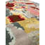 Tapis rouge / jaune / gris abstrait en laine / coton noué à la main à motif abstrait 5 pi x 8 pi