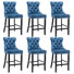 Tabouret de bar rembourré en velours avec dossier capitonné (ensemble de 6)