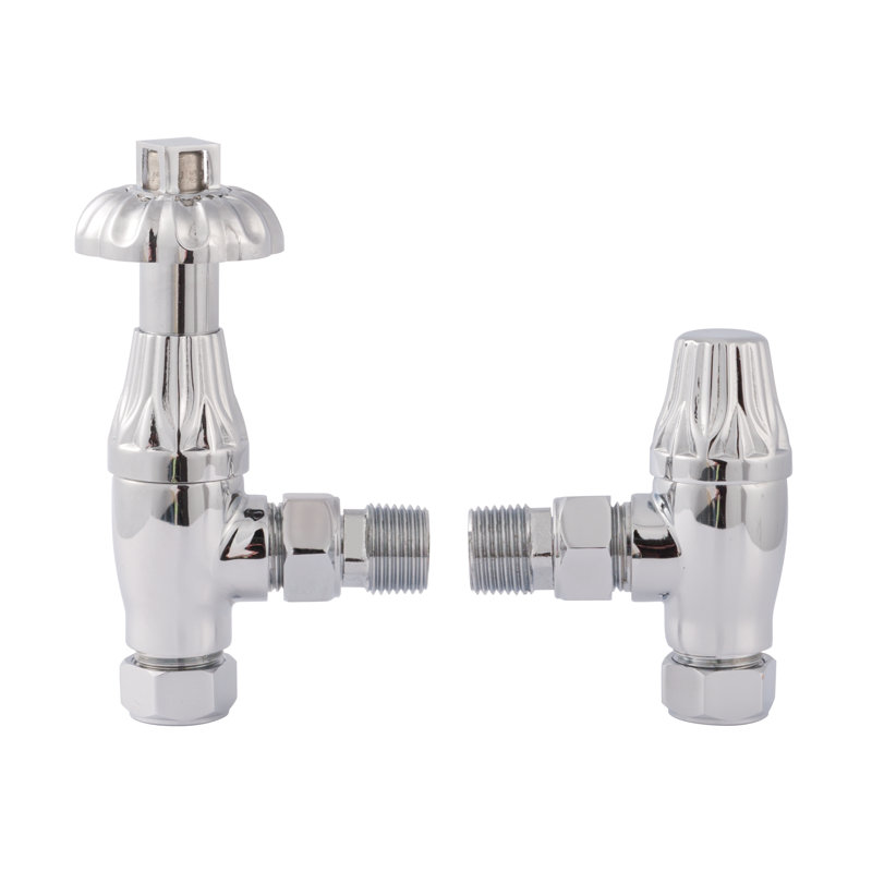 2 Piece Thermostatic Radiator Valve Set, Chrome