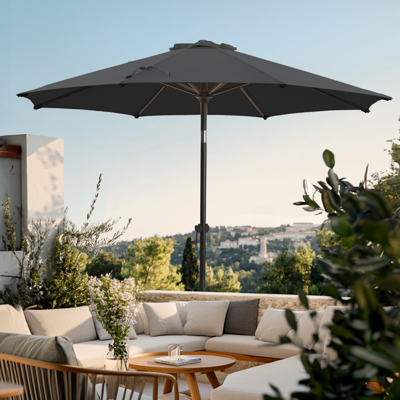 Parasol de marché Market, H 100 po x l 108 po x P 108 po, Gris