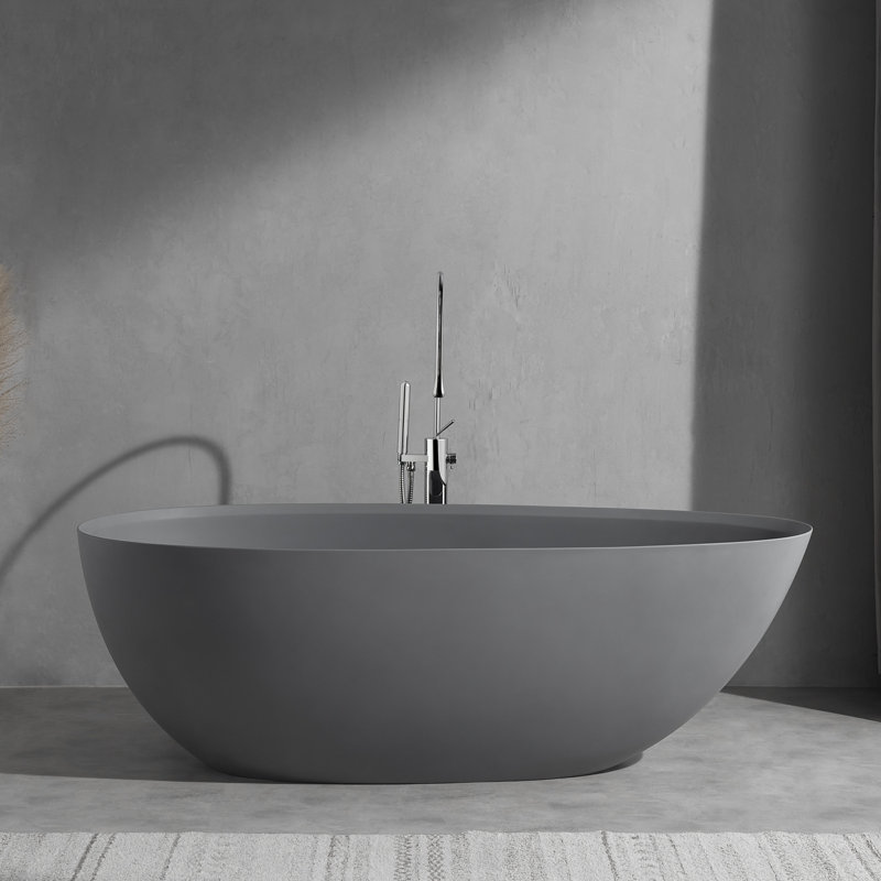 Baignoire de trempage autoportante à surface solide 67 po. X 33,5 po.