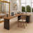 Brown L-Shaped Solid Wood + Iron desk-108066728-108066733