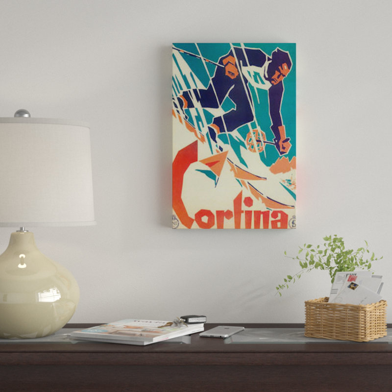 «Skiing V», impression sur toile, H 18 po x l 12 po x P 1,5 po, Toile tendue, Pas de tapis