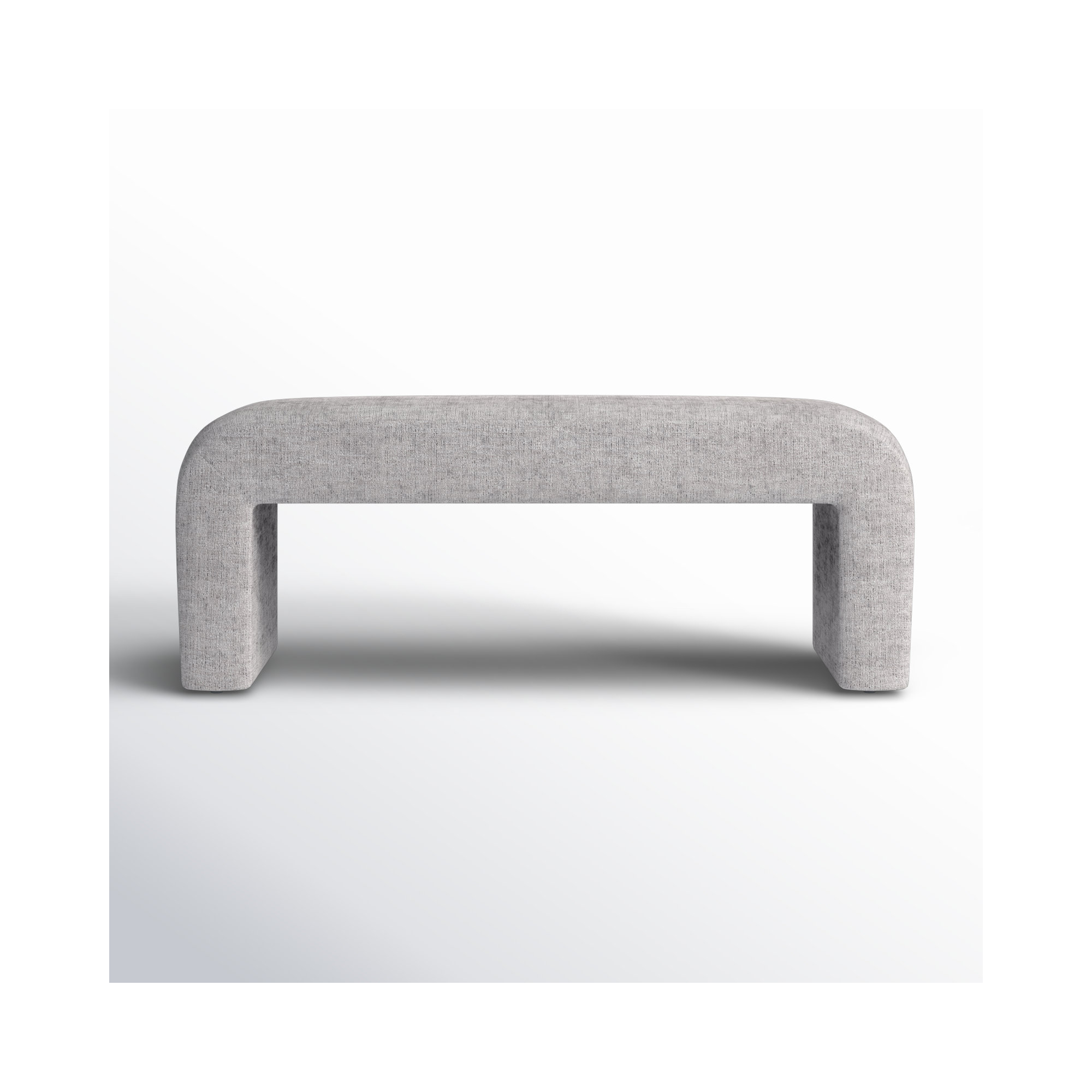 Diedrick Bench, Gwen Gray Microsuede, 19" H x 48" W x 19" D