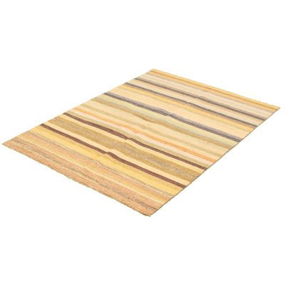 One-of-a-Kind 5'6" X 8'1" New Age Wool Area Rug in Yellow