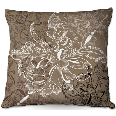 Couch Coffee Flowers 11 Tan Throw Pillow