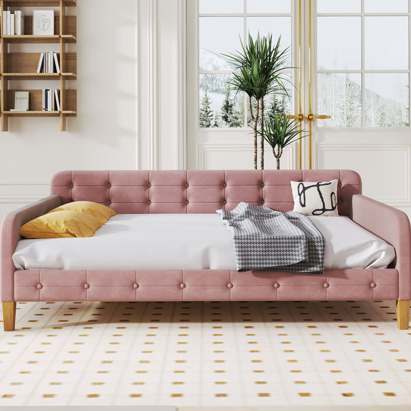 Upholstered Daybed with 4 Support Legs