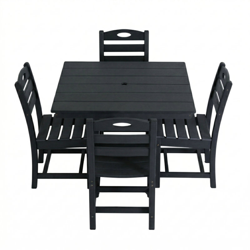 Space Saving Patio Dining Sets, Hdpe 5 Piece Modern Set For Patio