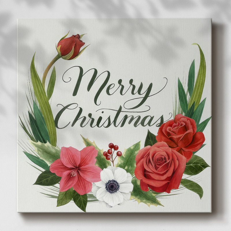 Couronne de Noël Flora I, H 16 po x l 16 po x P 1,5 po