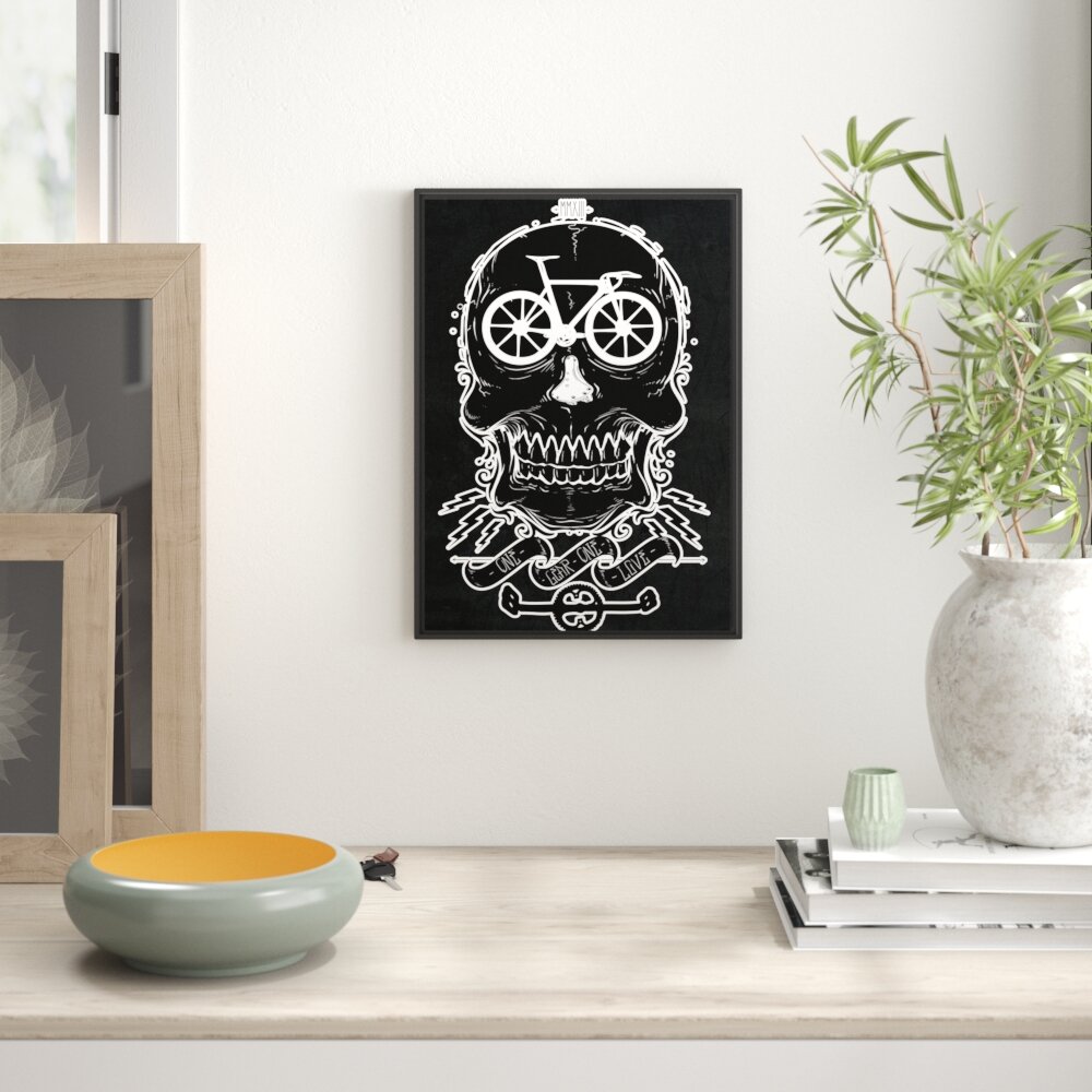 Gerahmtes Wandbild Fahrrad schwarze Liebe