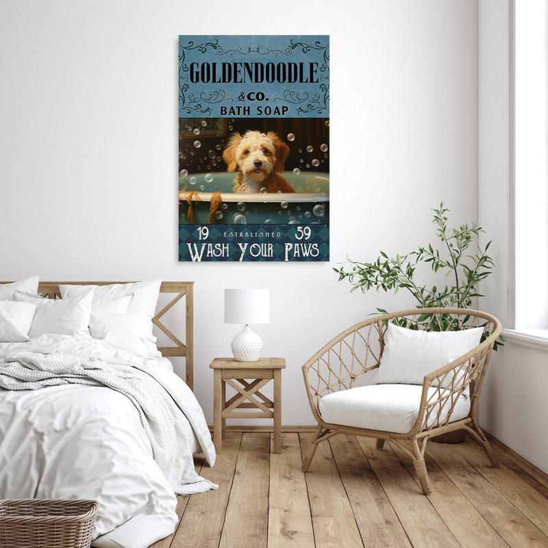 " Goldendoodle Bath Soap ", 14" H x 11" W x 1.25" D