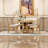 5-Piece Extendable Rustic Dining Table Set for 4-6, Solid Wood Frame & Padded Seats-1239496538