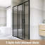 Porte de douche coulissante avec cadre en aluminium noir mat 44 "à 48" x70 H-118558511