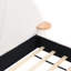 Lit arqué unique en forme de boucle, grand, revêtement beige - Boucl, facile à nettoyer, petite table pour plus de commodité, stable au sol, ajout de chambre à coucher élégante, grand lit luxueux, touche confortable,