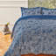 Ensemble de housse de couette pour très grand lit de 5 pièces avec jacquard à feuilles, 100% coton à 300 fils, ensemble de literie bleu marine et blanc argenté, ensemble de taies d'oreiller et de taies d'oreiller-799585862
