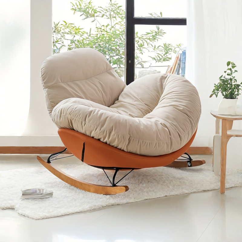 Chaise berçante moderne rembourrée, Orange