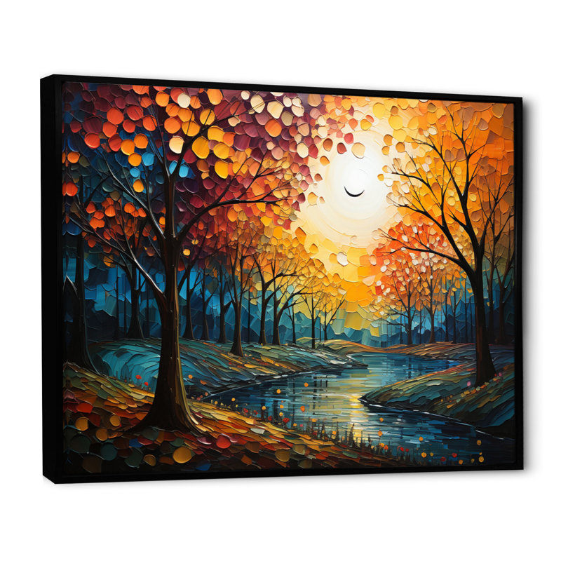 «Colorful Neo Primal Forest Collage III», reproduction, Cadre flottant noir, H 12 po x l 20 po x P 1 po