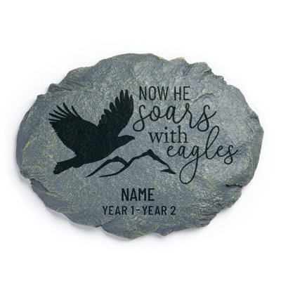 Pierre de jardin aigle personnalisée - Now He Soars With Eagles