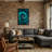 Abstract Swirling Teal And Black Abstract Pattern-1737348487