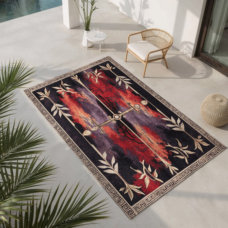 Tapis intérieur et extérieur Hera’S Embrace, Rectangle 1 pi 6 po x 2 pi 6 po