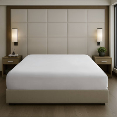 Drap-housse percale 100% coton blanc TG