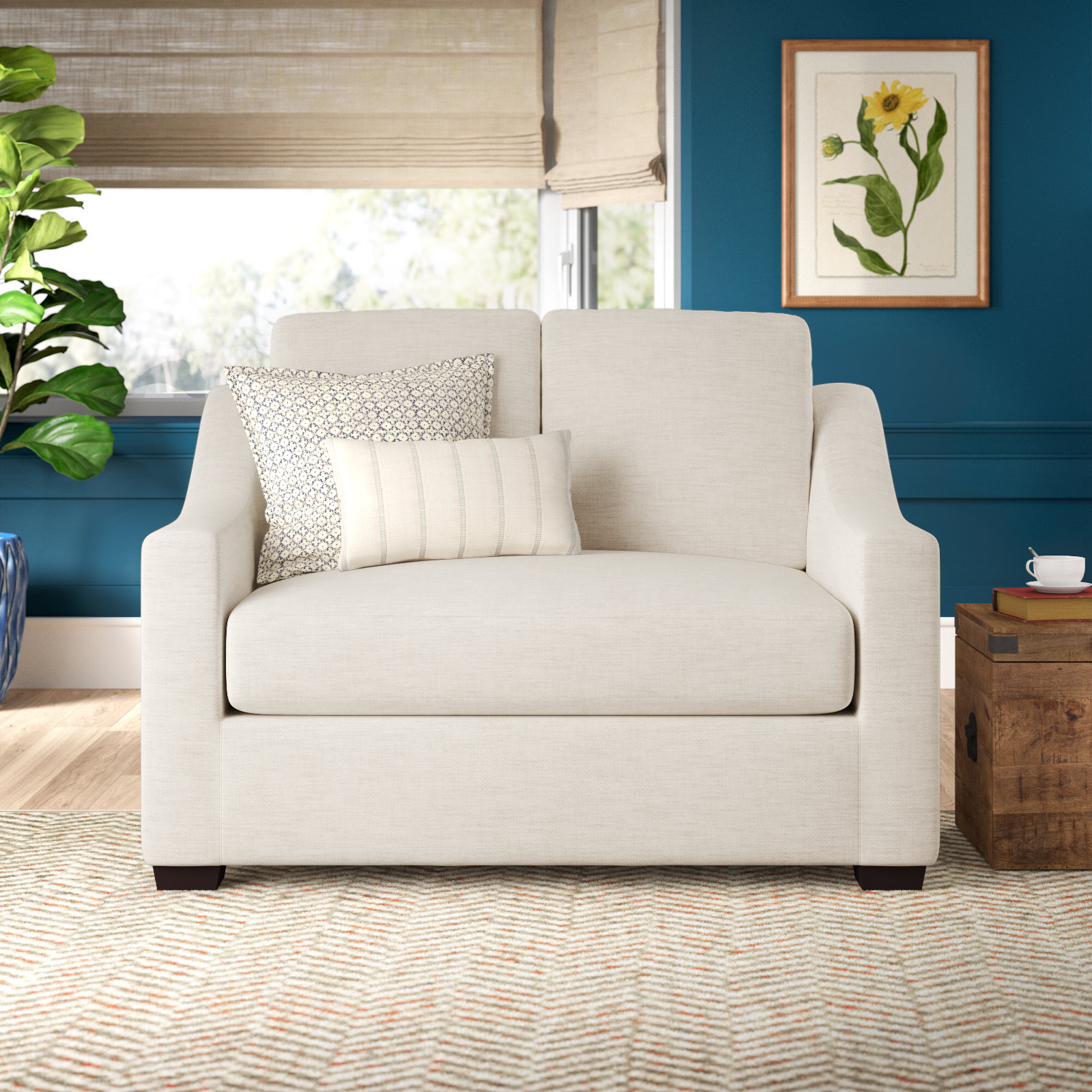 Cranbrook 55.5'' Upholstered Loveseat, Nomad Snow Crypton® Chenille