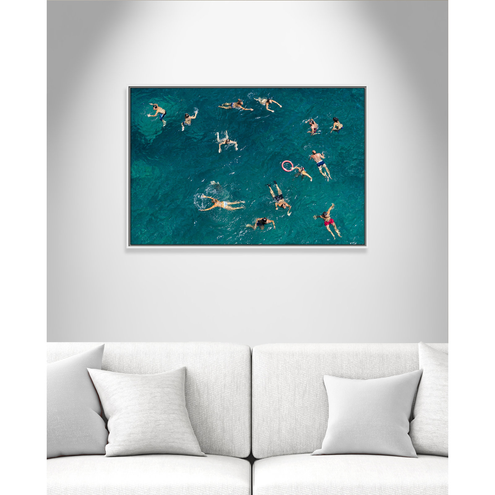 White Framed Canvas, 25.5" H x 37.5" W x 2" D