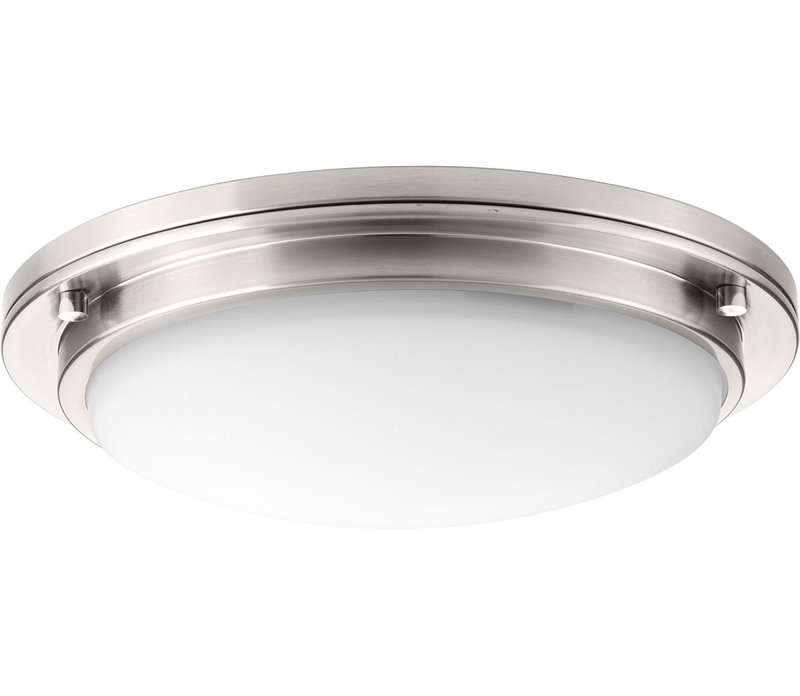 Plafonnier encastré simple à 1 lumière DEL Vanderhoff, H 3,69 po x l 15 po x P 3,69 po, Nickel brossé