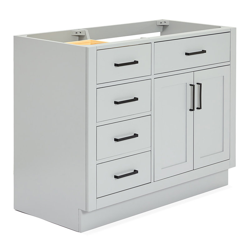 42" Single Bathroom Vanity Base only, Gray, Matte Black