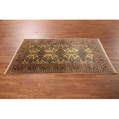 Geometric Wool Anatolian Turkish Accent Rug 3x6