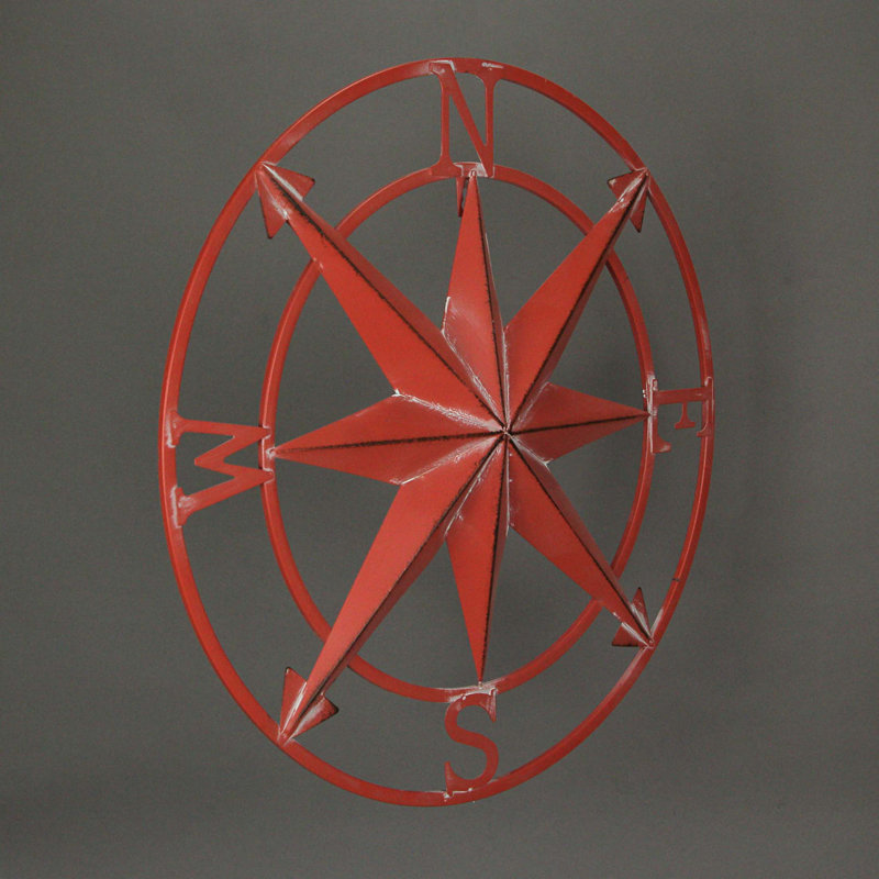 Décoration murale rose Compass, Corail, H 20" x l 20" x P 1"