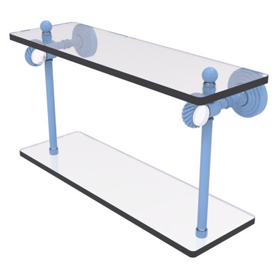 Pacific Grove Collection Inch Two Tiered Glass Shelf with Twisted Accents PG