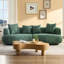 Mid Century Modern Curved Sofa With Boucle Fabric-1518043387