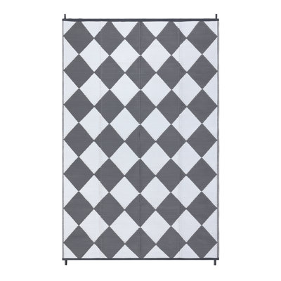 Outdoor Waterproof Area Rugs, Modern Geometric Carpet for Patio, RV, Camping, Deck